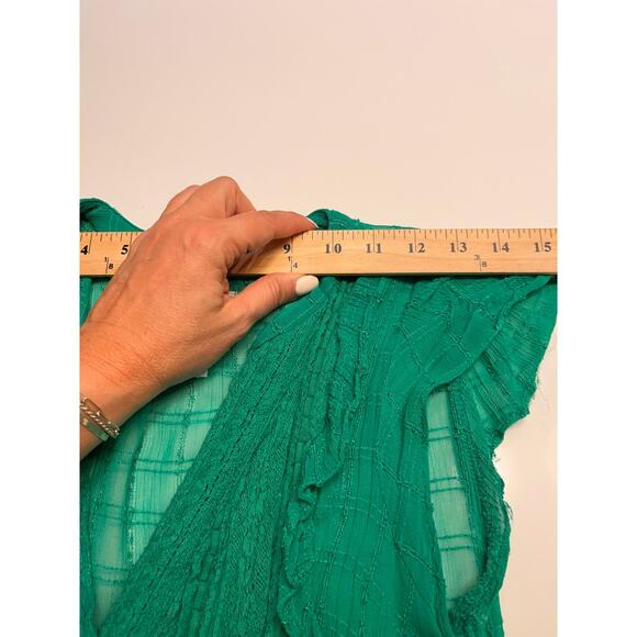 Anthropologie Meadow Rue Women's Green Button Down Mini Dress Size 4 - Picture 7 of 10